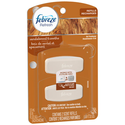 Febreze Set&Refresh Sandalwood & Soothe Air Freshener Refill 2-0.18 fl. oz. Carded Pack