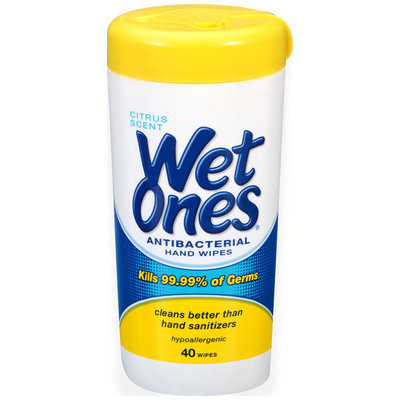Wet Ones® Citrus Scent Antibacterial Hand Wipes 40 ct Container