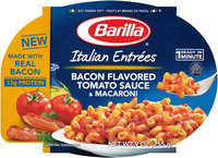 Barilla® Italian Entrees Bacon Flavored Tomato Sauce & Macaroni Pasta 9 oz. Tray