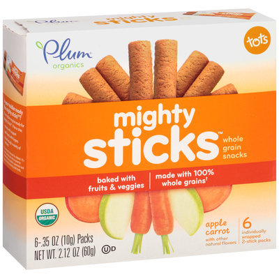 Plum® Organics Tots Mighty Sticks™ Apple Carrot Whole Grain Snacks 6-.35 oz. Box