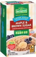 Springfield Lower Sugar Maple & Brown Sugar Instant Oatmeal 11.9 oz. Box