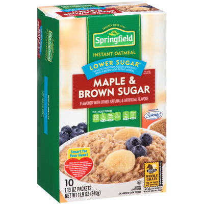 Springfield Lower Sugar Maple & Brown Sugar Instant Oatmeal 11.9 oz. Box
