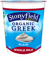 Stonyfield Organic® Greek Whole Milk Plain Yogurt 30 oz. Cup