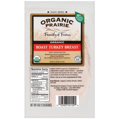 Organic Prairie Organic Slices Roast Turkey Breast 6 Oz Peg