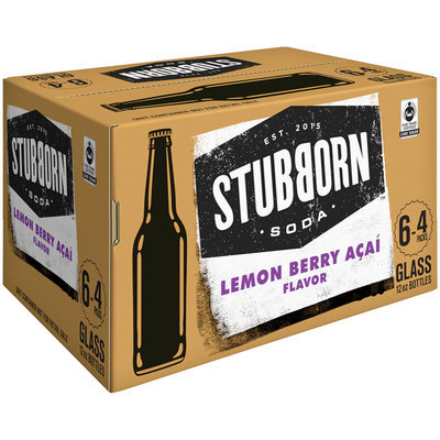 Stubborn Soda™ Lemon Berry Acai 24-12 fl. oz. Glass Bottle