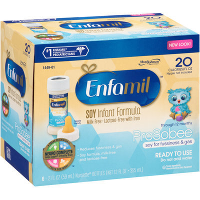 Enfamil® ProSobee® for Fussiness & Gas Ready to Use Soy Infant Formula 6-2 fl. oz. Bottles