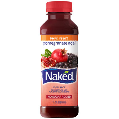 Naked Juice Pomegranate Acai 100% Juice 15.2 Oz Plastic Bottle