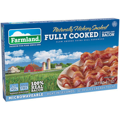 Farmland® Naturally Hickory Smoked Fully Cooked Classic Cut Bacon 2.1 oz. Package