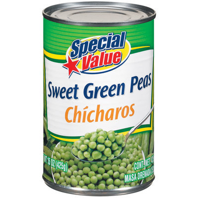 Special Value Sweet Green Peas 15 Oz Can