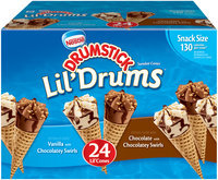 Nestlé DRUMSTICK Vanilla/Chocolate Lil' Drums Frozen Dairy Dessert Cones 24 ct Box
