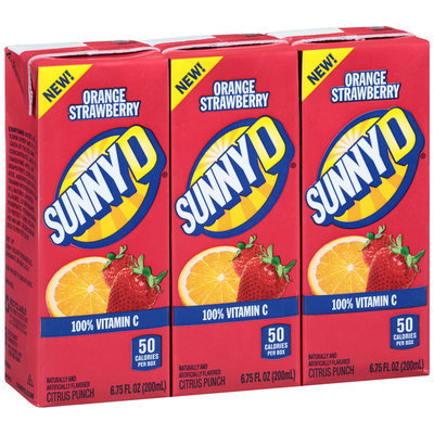 Sunny D® Orange Strawberry Citrus Punch 3-6.75 fl. oz. Pack