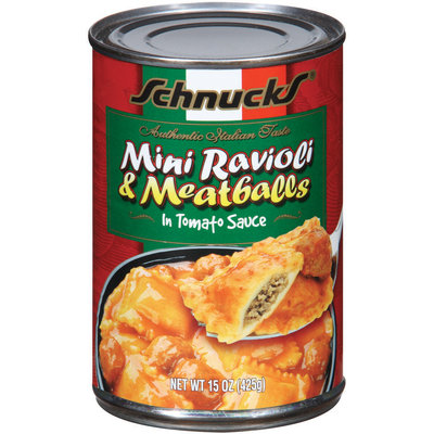 Schnucks Mini & Meatballs In Tomato Sauce Ravioli 15 Oz Can