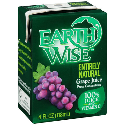 Earth Wise Aseptic Grape 100% Juice 16 fl. oz. Pack
