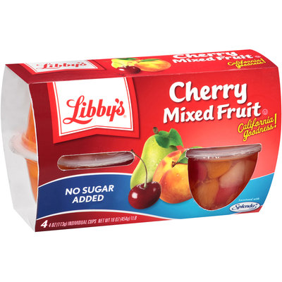 Libby's® No Sugar Added Cherry Mixed Fruit 4 ct Cups