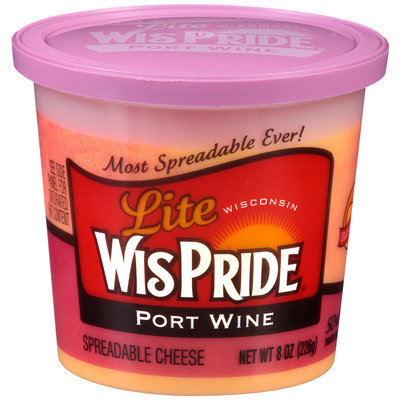 WisPride® Lite Port Wine Spreadable Cheese 8 oz. Tub