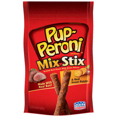 Pup-Peroni® Mix Stix Braised Beef Flavor with Sweet Potato Dog Snacks 2.5 oz. Pouch