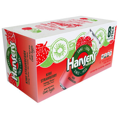 Hansen's® Natural Cane Kiwi Strawberry Soda 8-12 fl. oz. Cans