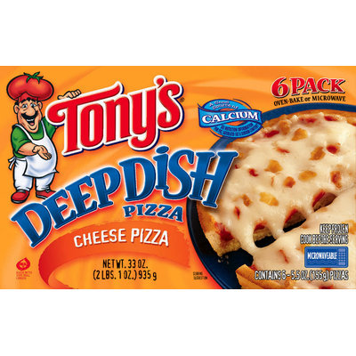 Tony's Deep Dish Cheese 6 Pack Pizza 33 Oz Box