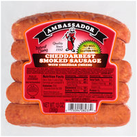 Ambassador® Cheddarbest Smoked Sausage with Cheddar Cheese 13 oz. Package