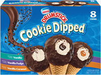 Nestlé DRUMSTICK Cookie Dipped Vanilla/Vanilla Fudge/Vanilla Caramel Frozen Dairy Dessert 8 ct Box