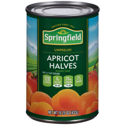 Springfield® Unpeeled Apricot Halves In Heavy Syrup 15.25 oz. Can