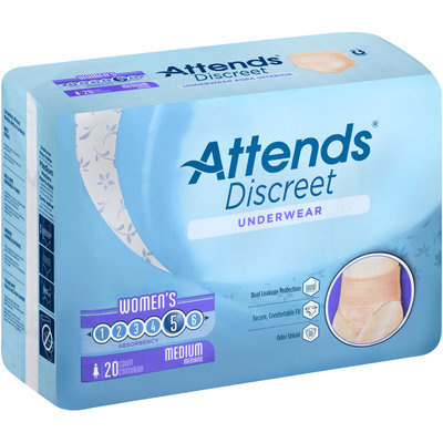 ADUF30 Attends® Discreet Women's Medium Underwear 20 ct Pack