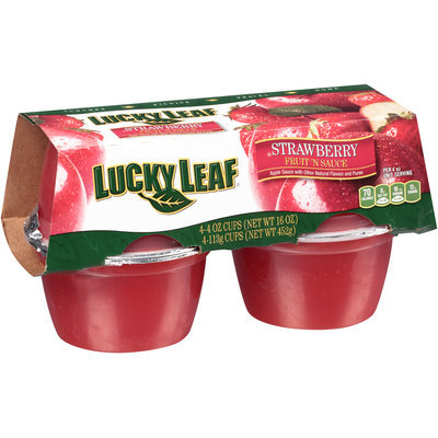 Lucky Leaf® Strawberry Fruit 'N Sauce 4-4 oz. Cups