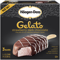 Haagen-Dazs Gelato Strawberry Dark Chocolate Italian Style Frozen Dessert Bars