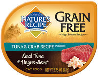 Nature's Recipe® Grain Free Tuna & Crab Recipe in Broth Cat Food 2.75 oz. Container