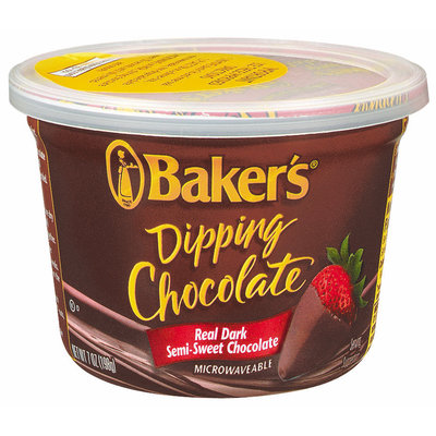 Kraft Baking & Canning Real Dark Semi-Sweet Baker's Dipping Chocolate 7 Oz Tub