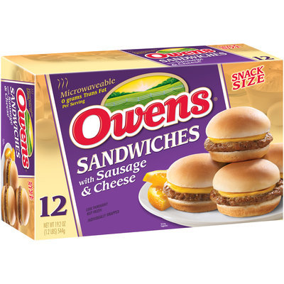 Owens® Snack Size Sandwiches with Sausage & Cheese 12 ct Box