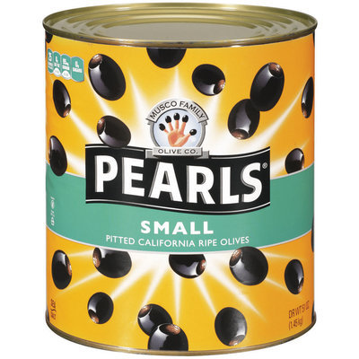 PEARLS Small Pitted Ripe Black Olives 51 OZ CAN