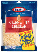 Kraft Shredded Sharp White Cheddar Cheese 8 oz. ZIP-PAK®