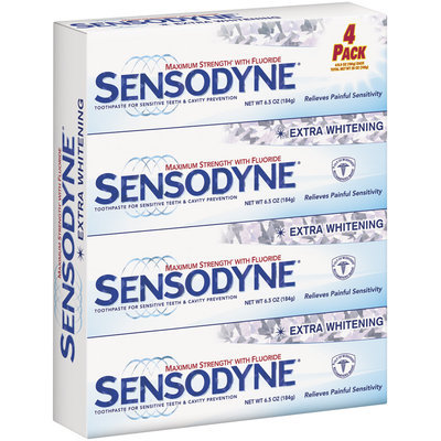 Sensodyne Extra Whitening 4 Pack Toothpaste 6.5 Oz Box