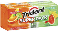 Trident W/Xylitol Tropical Twist & Watermelon Sugar Free Gum Super