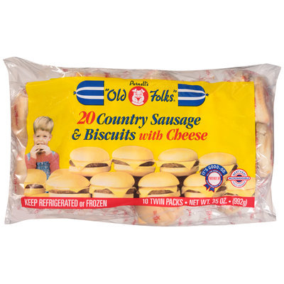 Purnell's Old Folks® Country Sausage & Biscuits with Cheese 20 ct Bag