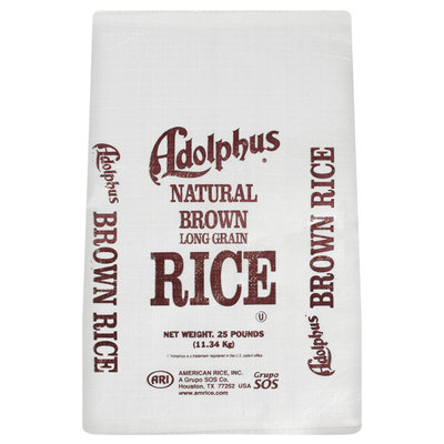 Adolphus Long Grain Brown Rice 25 Lb Bag