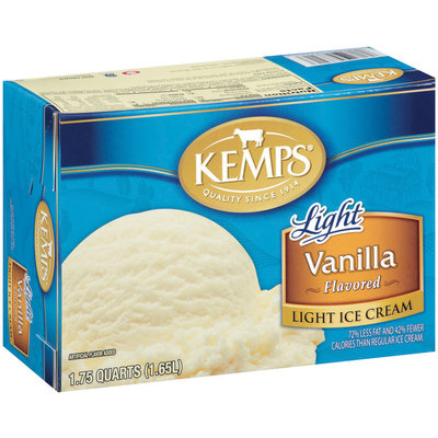Kemps Light Vanilla Flavored Ice Cream 1.75 Qt Carton