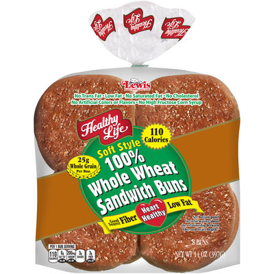 Healthy Life® Soft Style 100% Whole Wheat Sandwich Buns