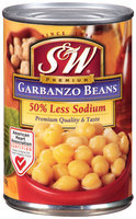 S&W® Premium 50% Less Sodium Garbanzo Beans 15.5 oz. Can