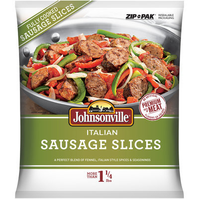Johnsonville Mild Italian Sausage Slices 22oz zip pouch (101752)