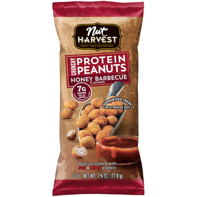 Nut Harvest® Honey Barbecue Crunchy Protein Peanuts 2.75 oz. Bag