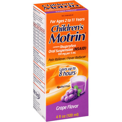 Children's Motrin® Grape Ibuprofen Pain Reliever/Fever Reducer Oral Suspension 4 fl. oz. Box