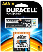 Duracell Ultra Power AAA Batteries 6 ct Pack