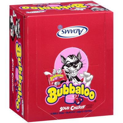 Bubbaloo® Sour Cherry Burstin' Liquid Center Bubble Gum 60 Piece Box