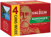 King Oscar® Two Layer Sardines in Extra Virgin Olive Oil 4-3.75 oz. Box