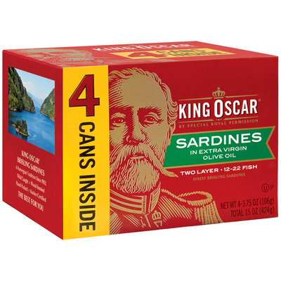 King Oscar® Two Layer Sardines in Extra Virgin Olive Oil 4-3.75 oz. Box