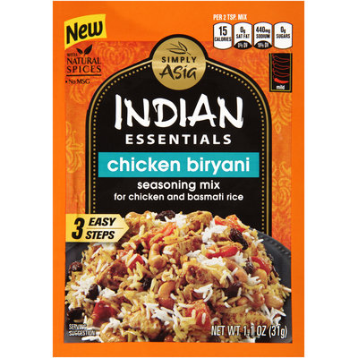 Simply Asia Indian Essentials Chicken Biryani Seasoning Mix 1.1 oz. Envelope