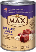 Nutro® MAX® Large Breed Adult Beef & Rice Dinner Chunks in Gravy 12.5 oz. Can