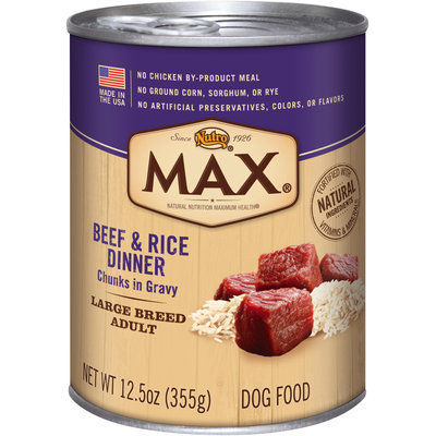 Nutro® MAX® Large Breed Adult Beef & Rice Dinner Chunks in Gravy 12.5 oz. Can